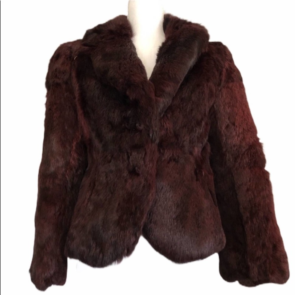 Vintage 70’s burgundy fur coat